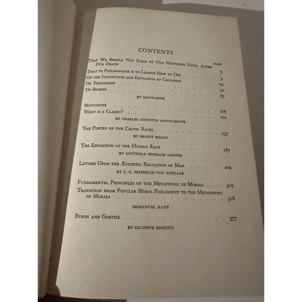 Harvard Classics‎ Literary And Philosophical Essays Montaigne Sainte Beuve Renan
